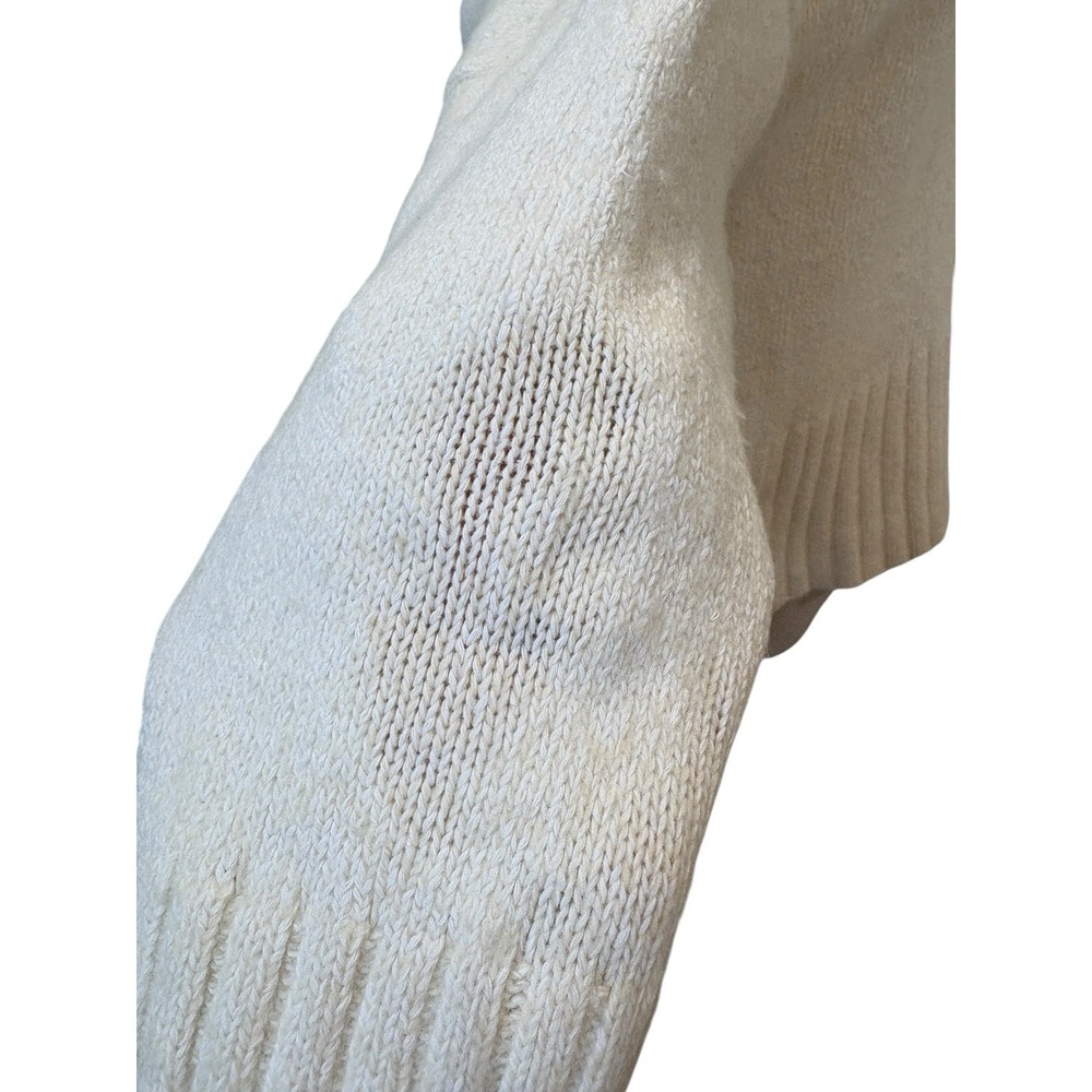 Barbour Women's Cropped Sweater Ivory Wool Blend Sz 6 Quiet Luxury Minimalist - Picture 4 of 8